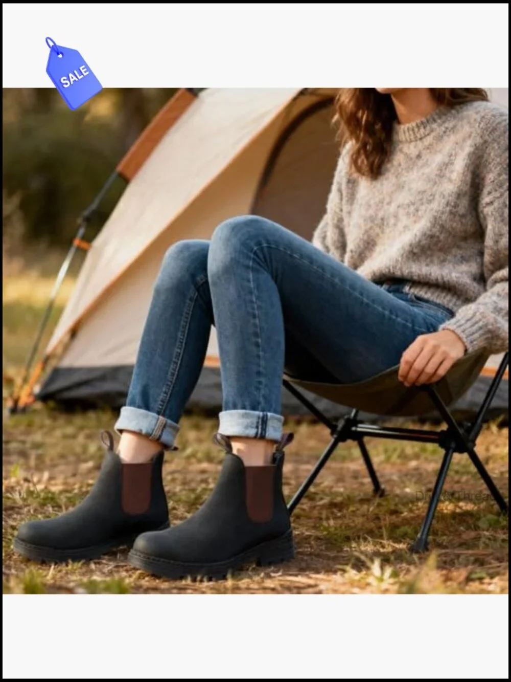 Women's Chelsea Ankle Hiking Boots Waterproof Slip-Resistant